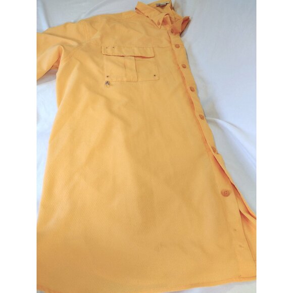 Field & Stream Mens Fisherman Shirt Size XXL Orange Short Sleeve Button Front - Picture 8 of 12